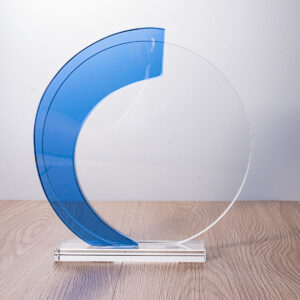JGC 116S Glass Trophy 180mm Clear & Blue